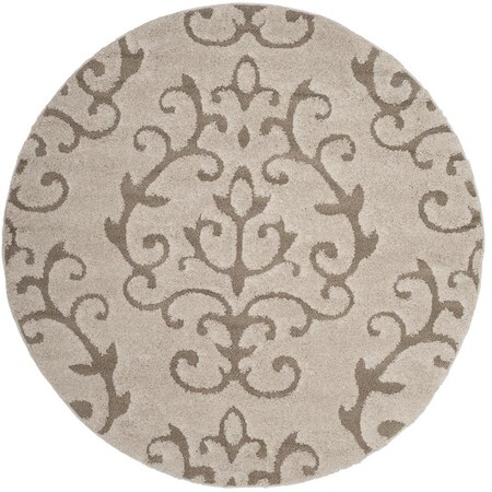 Safavieh 4 x 4 ft. Shag Round Area Rug; Cream & Beige SG470-1113-4R